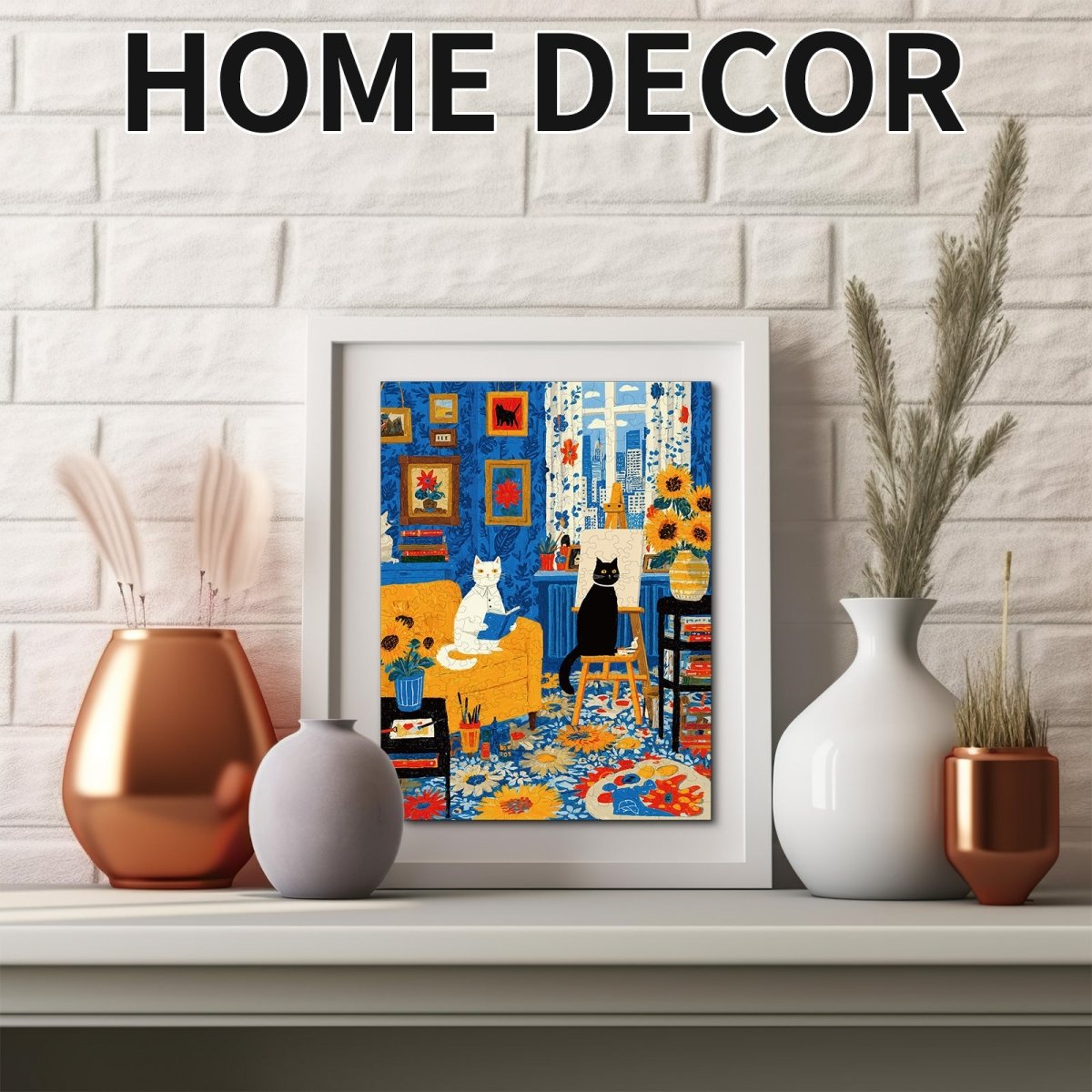 Cats Art Studio Wooden Jigsaw Puzzle - KAAYEE Puzzle