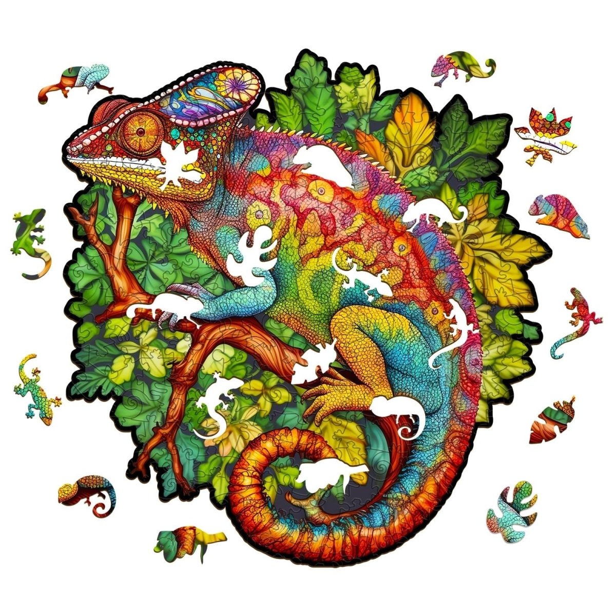 Chameleon Wooden Jigsaw Puzzle - KAAYEE Puzzle