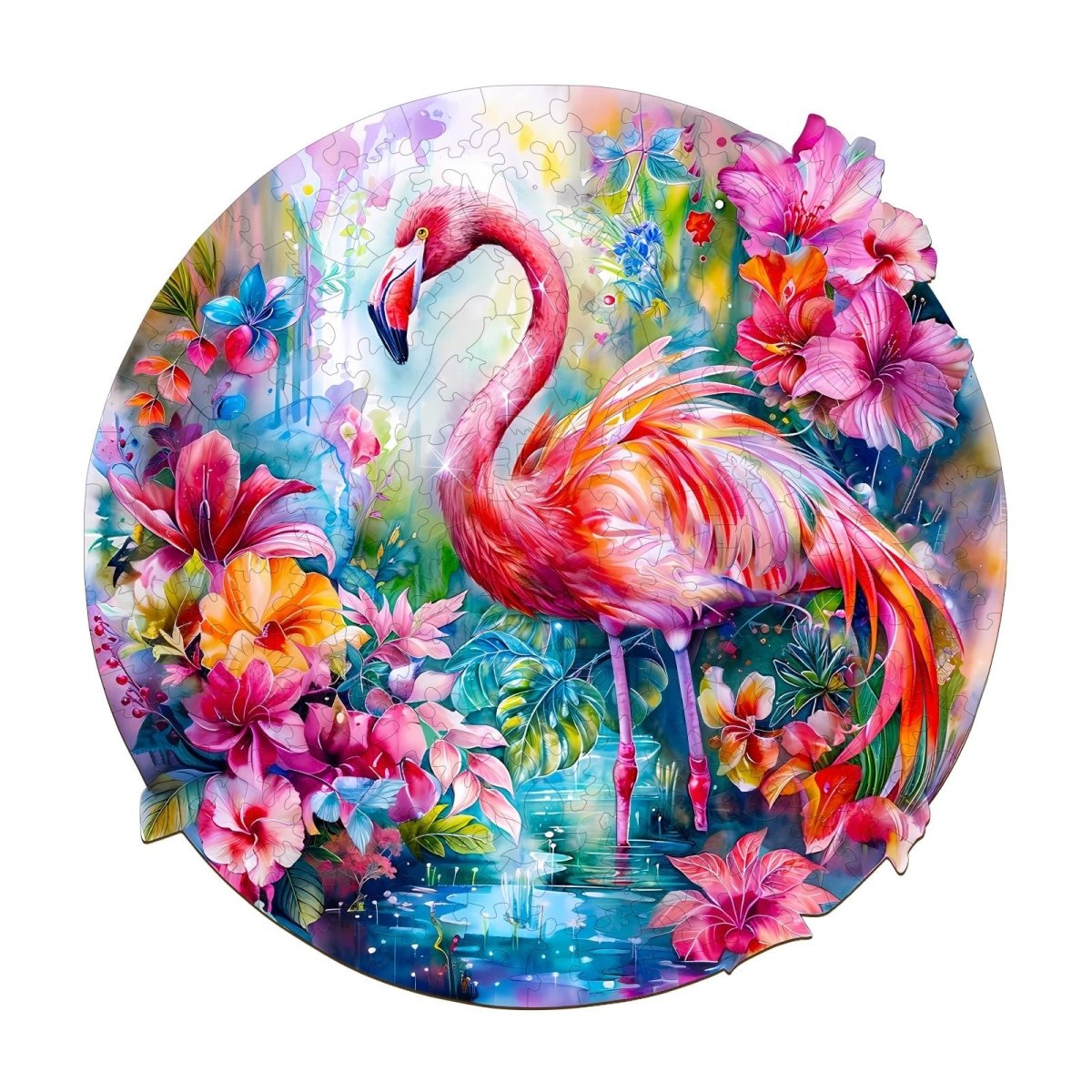 Charming flamingo Wooden Jigsaw Puzzle - KAAYEE Puzzle