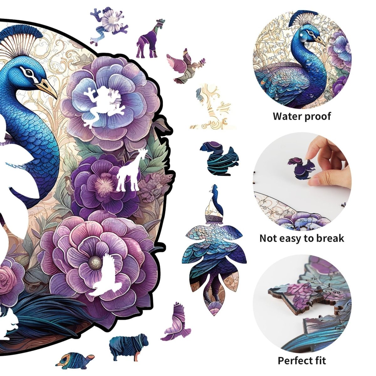 Charming Peacock Wooden Jigsaw Puzzle - KAAYEE Puzzle