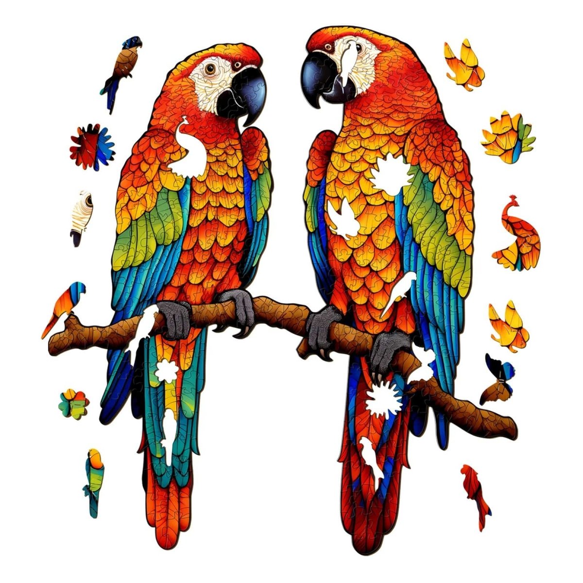 Chatting Parrots Wooden Jigsaw Puzzle - KAAYEE Puzzle