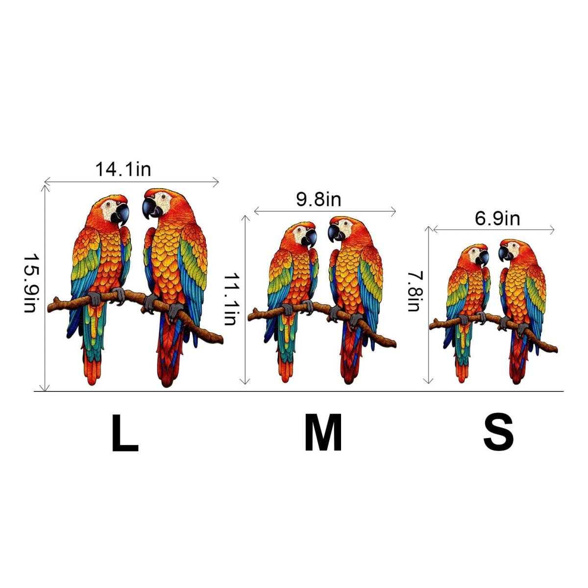 Chatting Parrots Wooden Jigsaw Puzzle - KAAYEE Puzzle