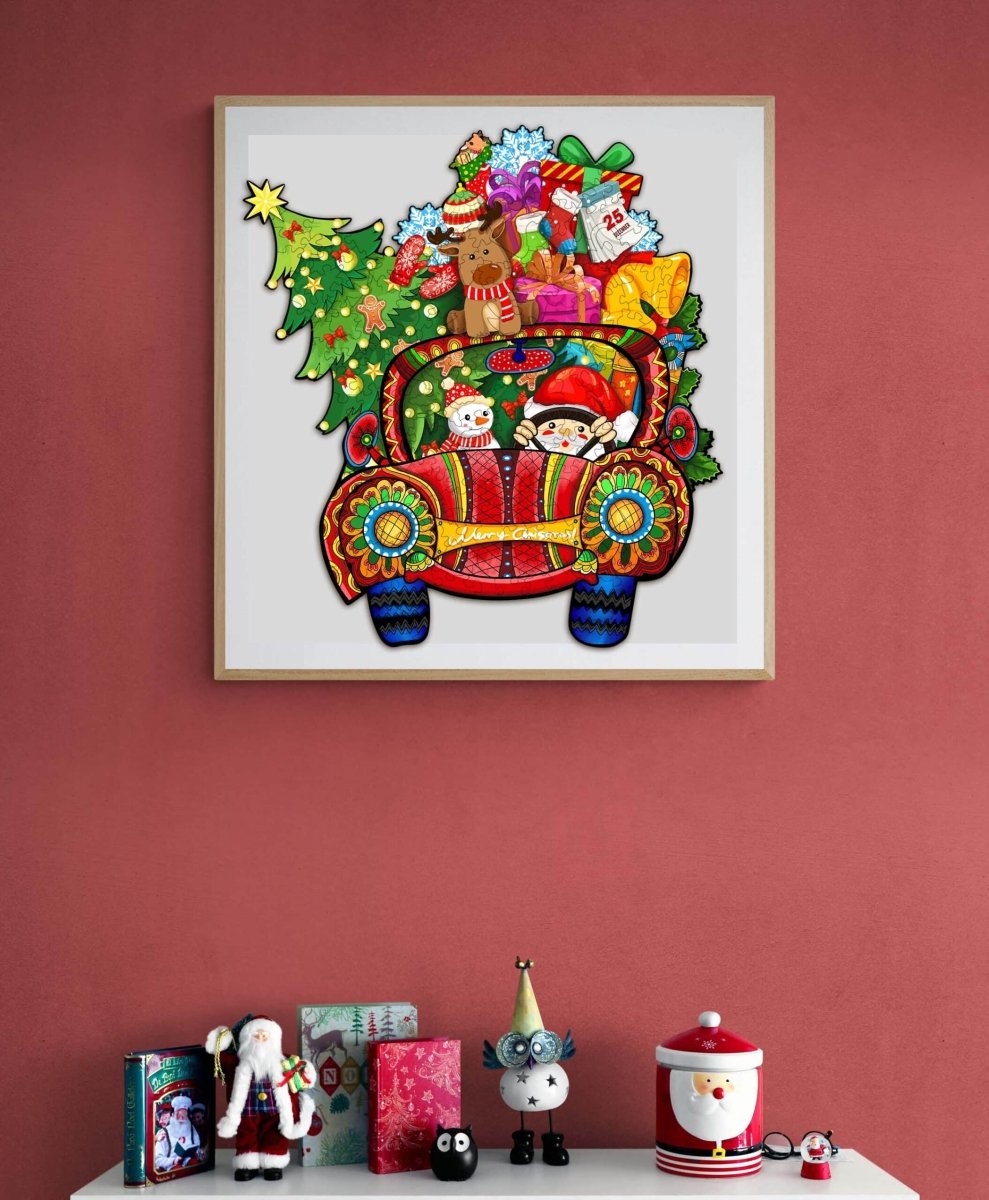 CHRISTMAS CAR Wooden Jigsaw Puzzle - KAAYEE Puzzle