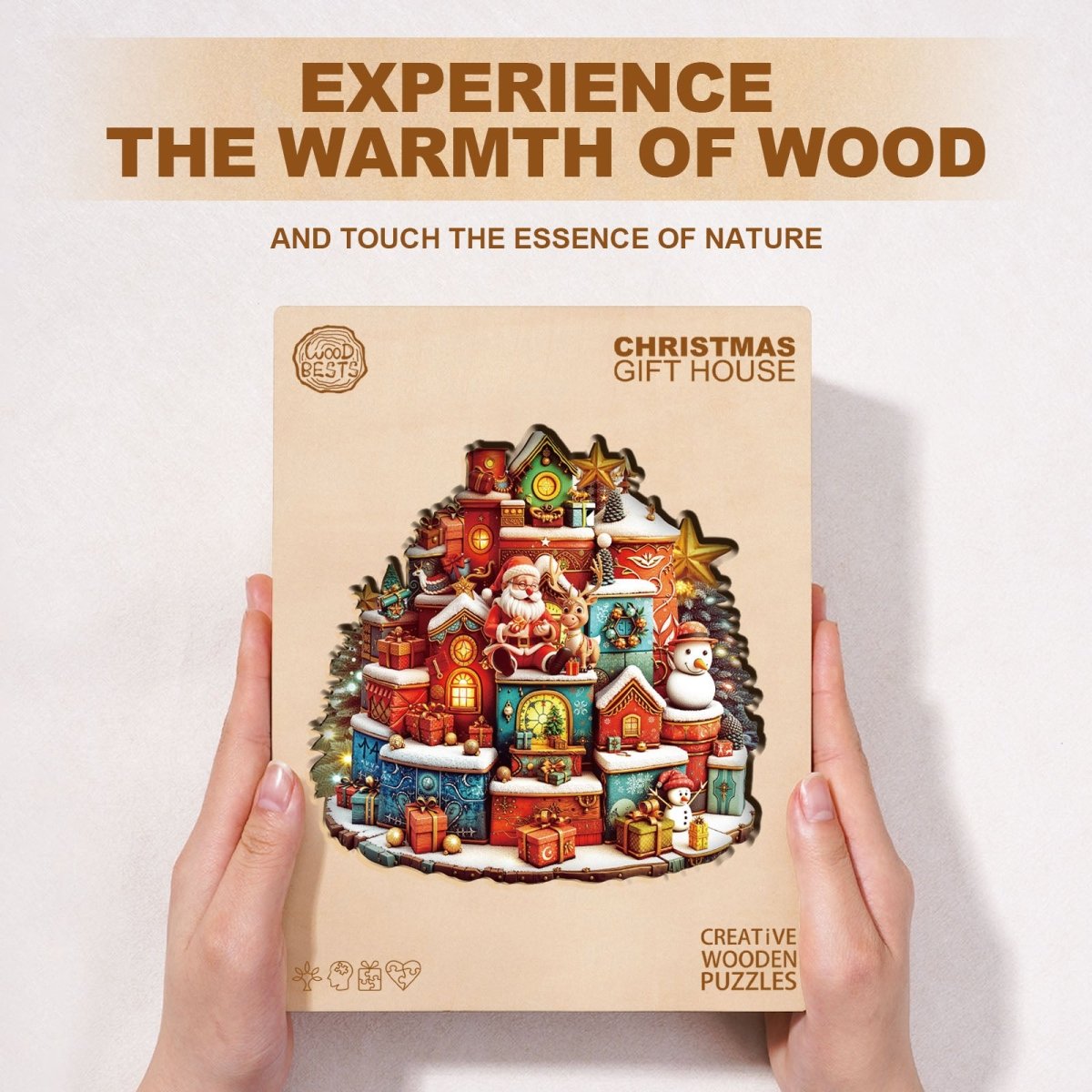 Christmas gift house Wooden Jigsaw Puzzle - KAAYEE Puzzle