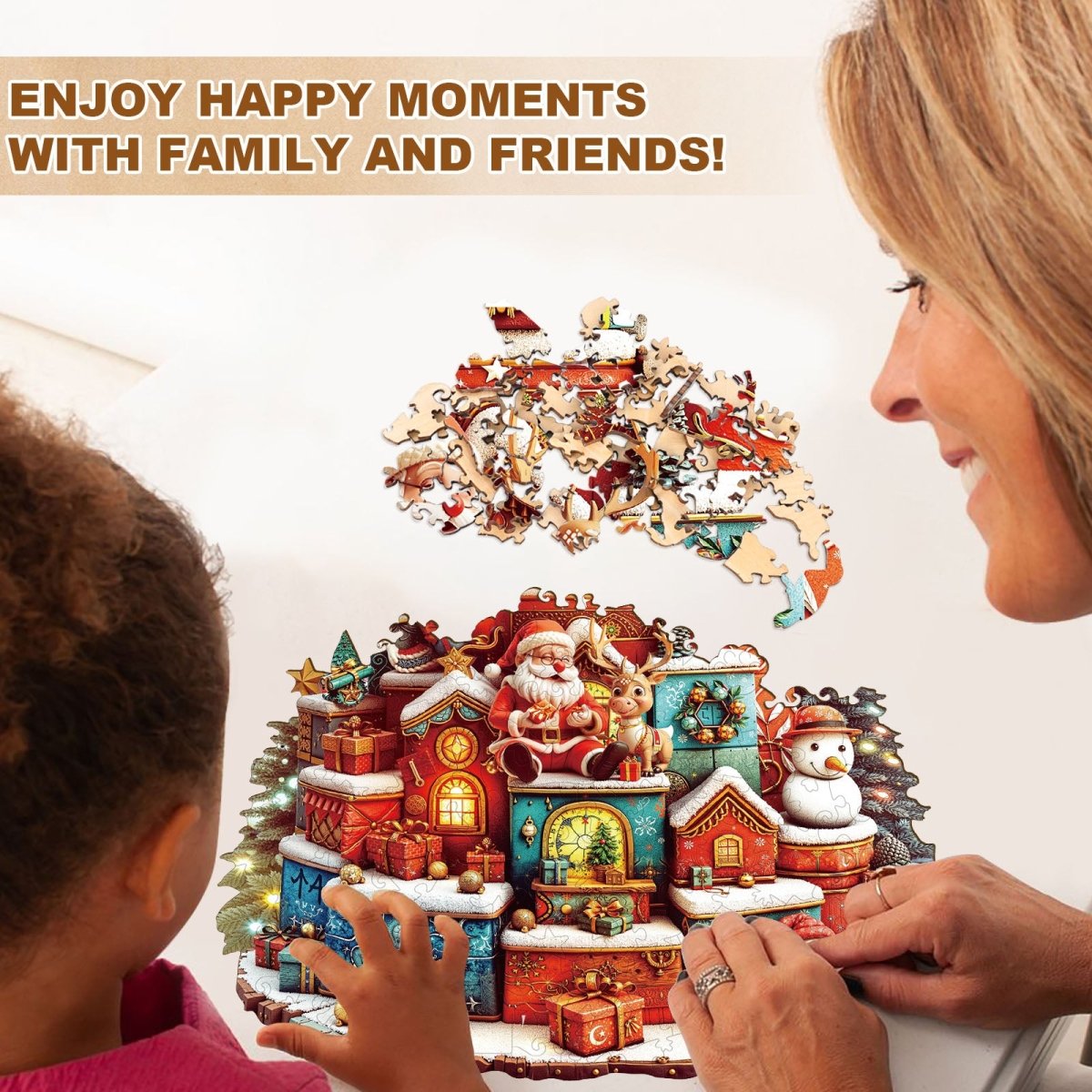 Christmas gift house Wooden Jigsaw Puzzle - KAAYEE Puzzle