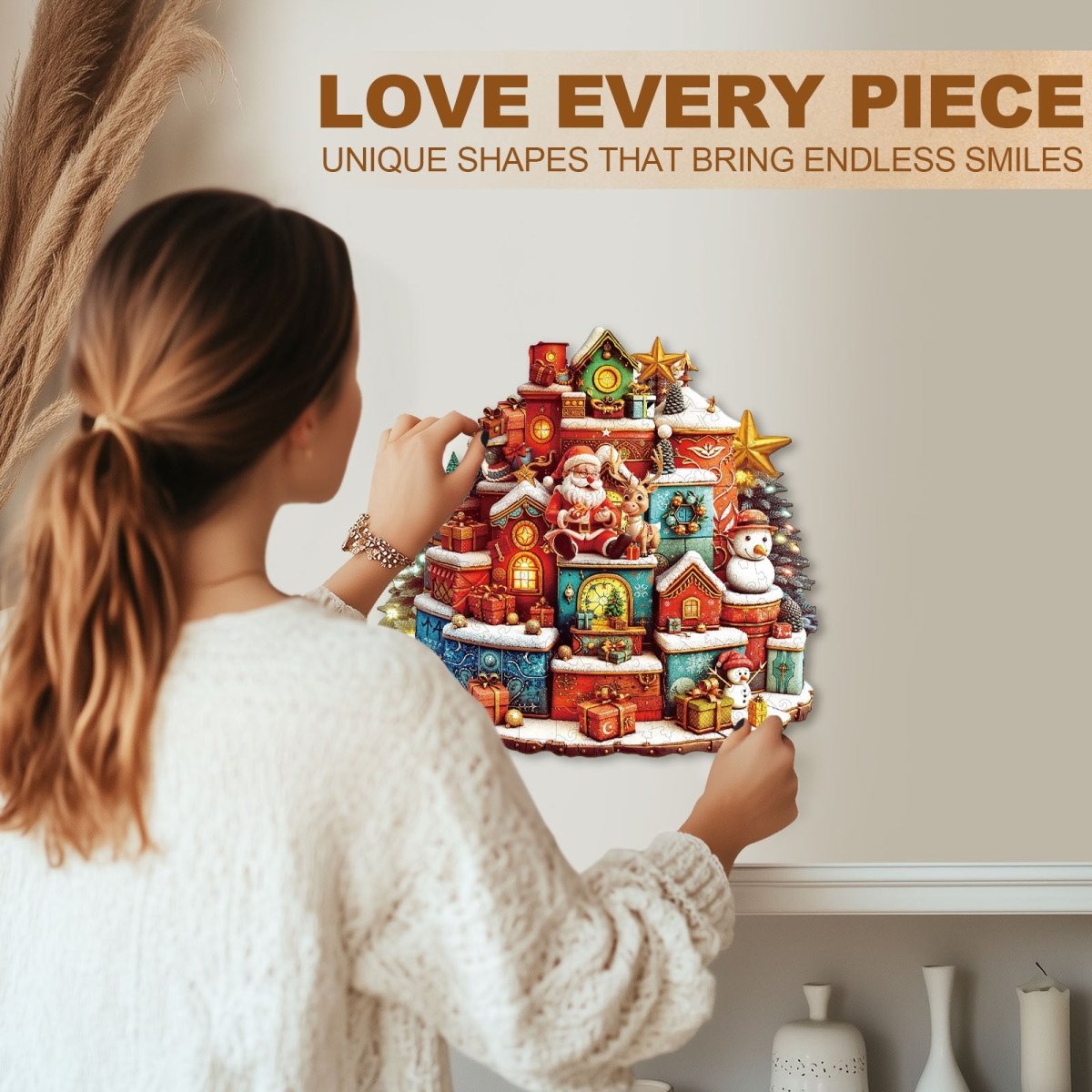 Christmas gift house Wooden Jigsaw Puzzle - KAAYEE Puzzle