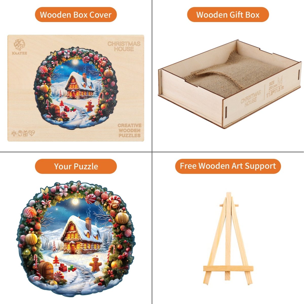 Christmas House Wooden Jigsaw Puzzle - KAAYEE Puzzle