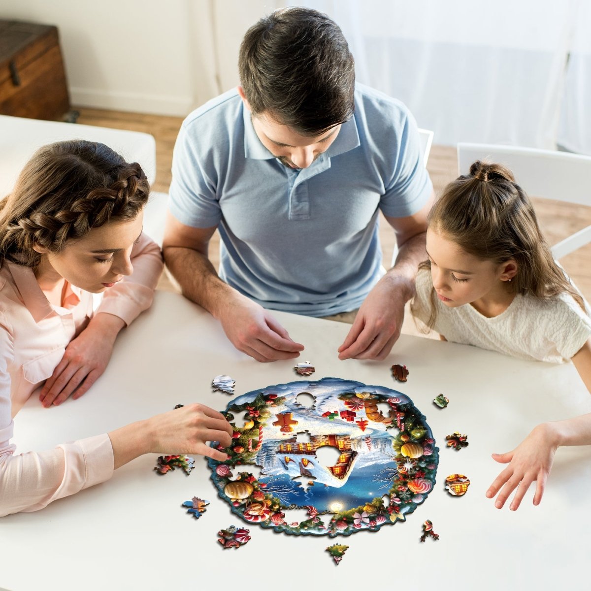 Christmas House Wooden Jigsaw Puzzle - KAAYEE Puzzle