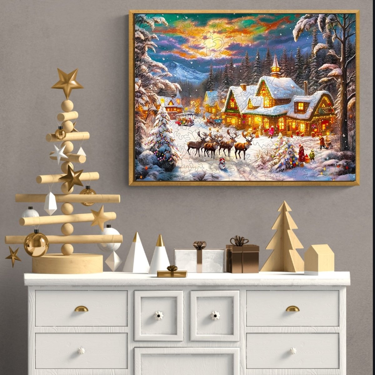 Christmas snow Wooden Jigsaw Puzzle - KAAYEE Puzzle