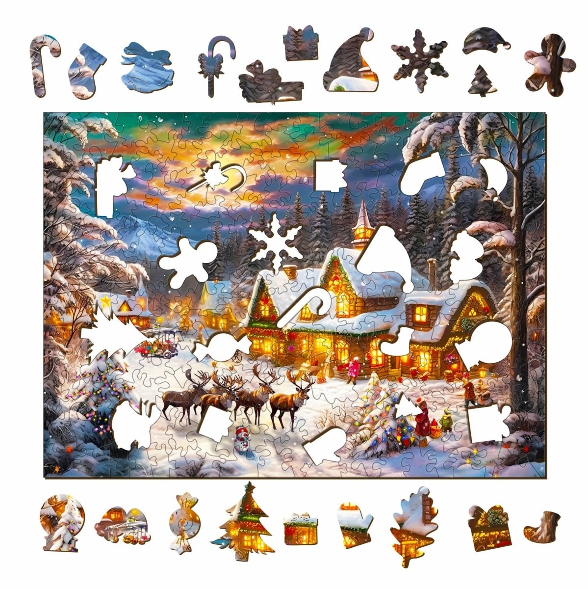 Christmas snow Wooden Jigsaw Puzzle - KAAYEE Puzzle