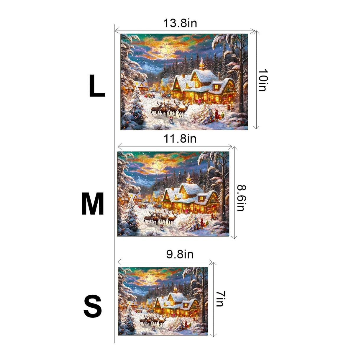 Christmas snow Wooden Jigsaw Puzzle - KAAYEE Puzzle