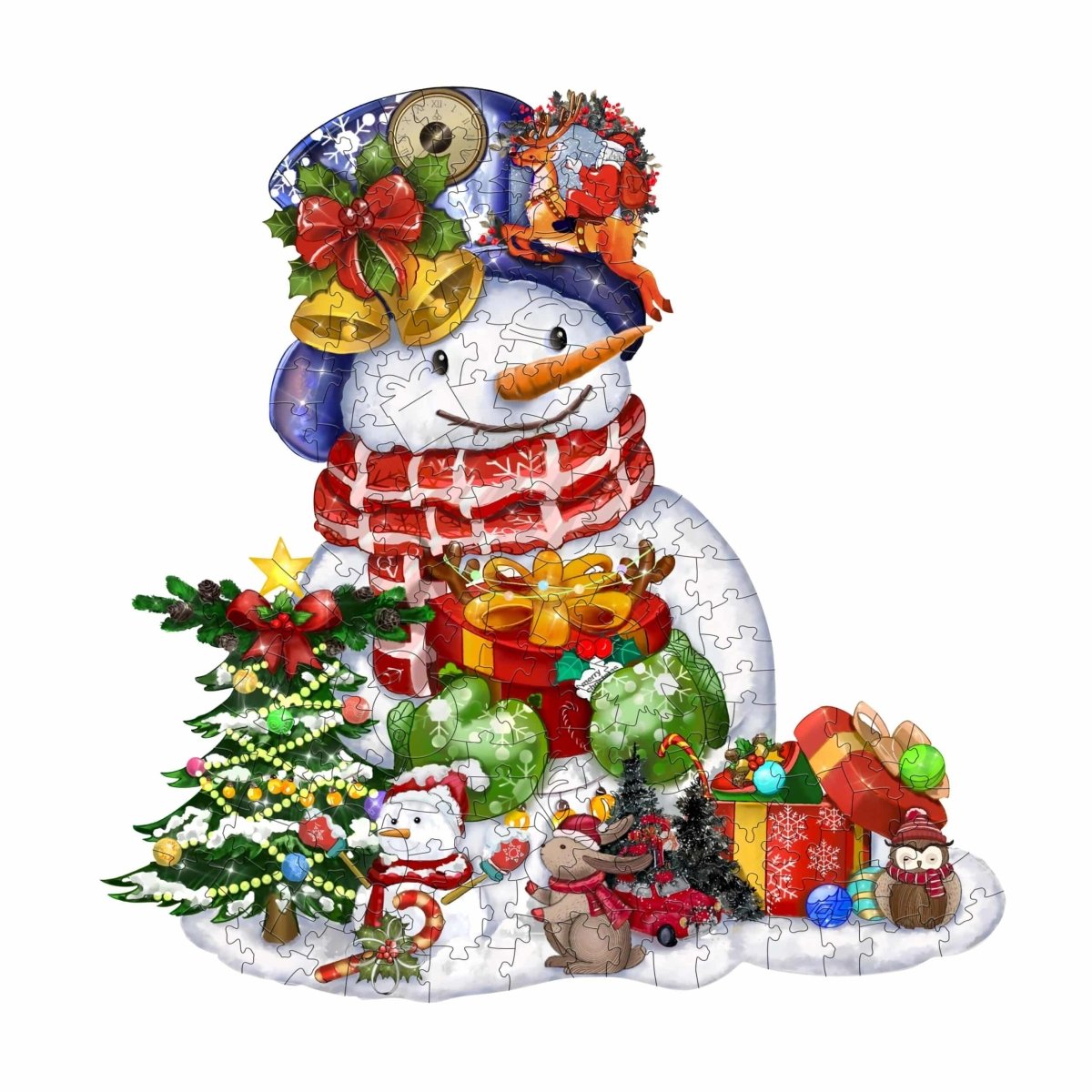 CHRISTMAS SNOWMAN Wooden Jigsaw Puzzle - KAAYEE Puzzle