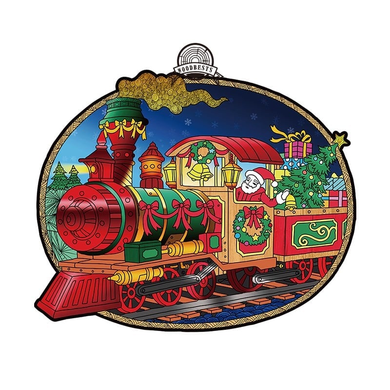 CHRISTMAS TRAIN Wooden Jigsaw Puzzle - KAAYEE Puzzle