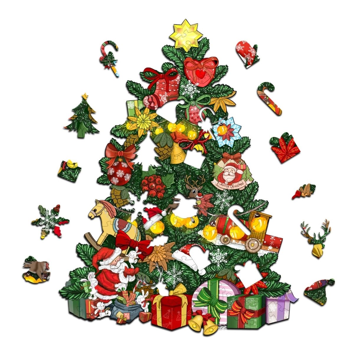 CHRISTMAS TREE Wooden Jigsaw Puzzle - KAAYEE Puzzle
