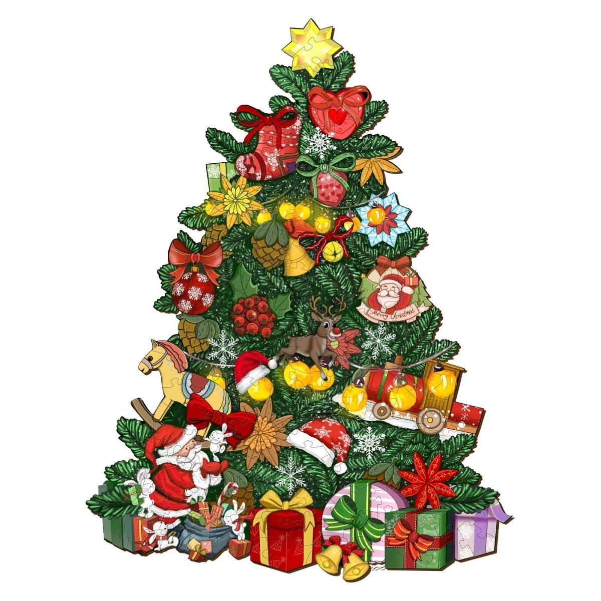 CHRISTMAS TREE Wooden Jigsaw Puzzle - KAAYEE Puzzle