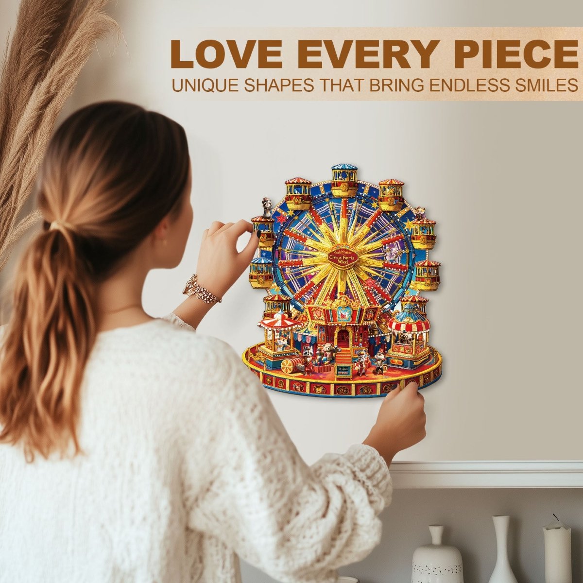 Circus Ferris Wheel Wooden Jigsaw Puzzle - KAAYEE Puzzle