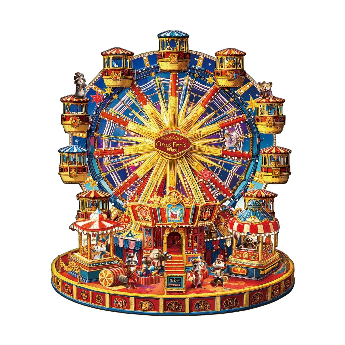 Circus Ferris Wheel Wooden Jigsaw Puzzle - KAAYEE Puzzle