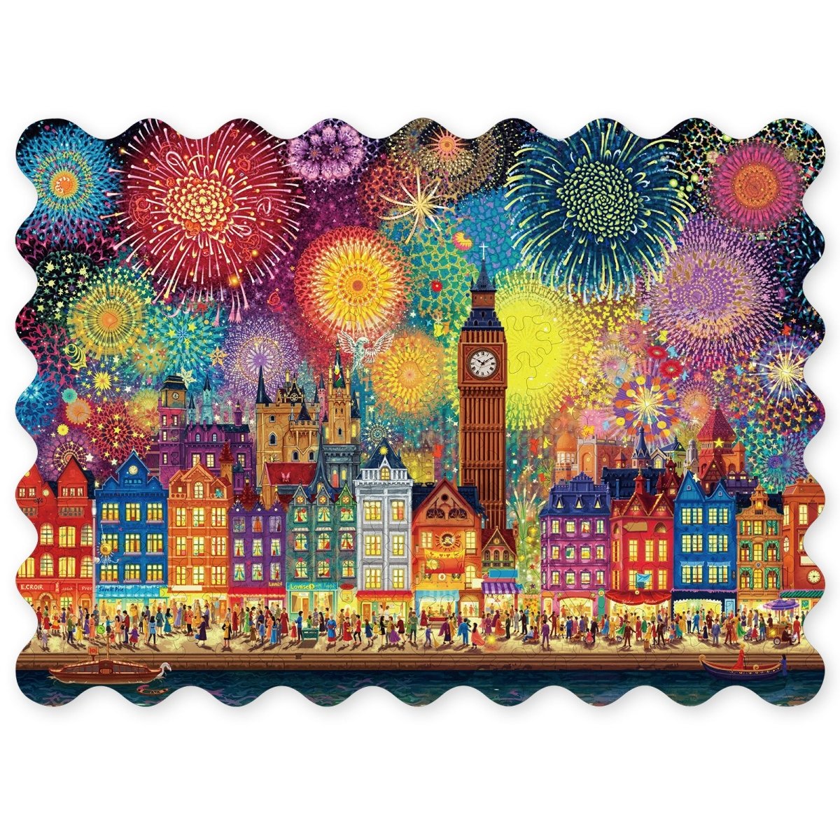 City of Fireworks Wooden Jigsaw Puzzle - KAAYEE Puzzle