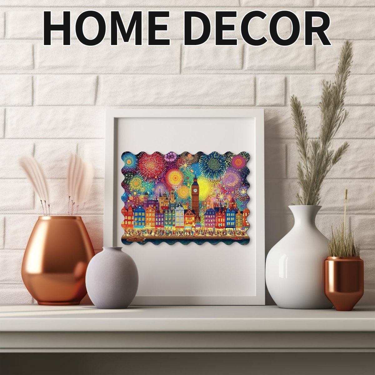 City of Fireworks Wooden Jigsaw Puzzle - KAAYEE Puzzle