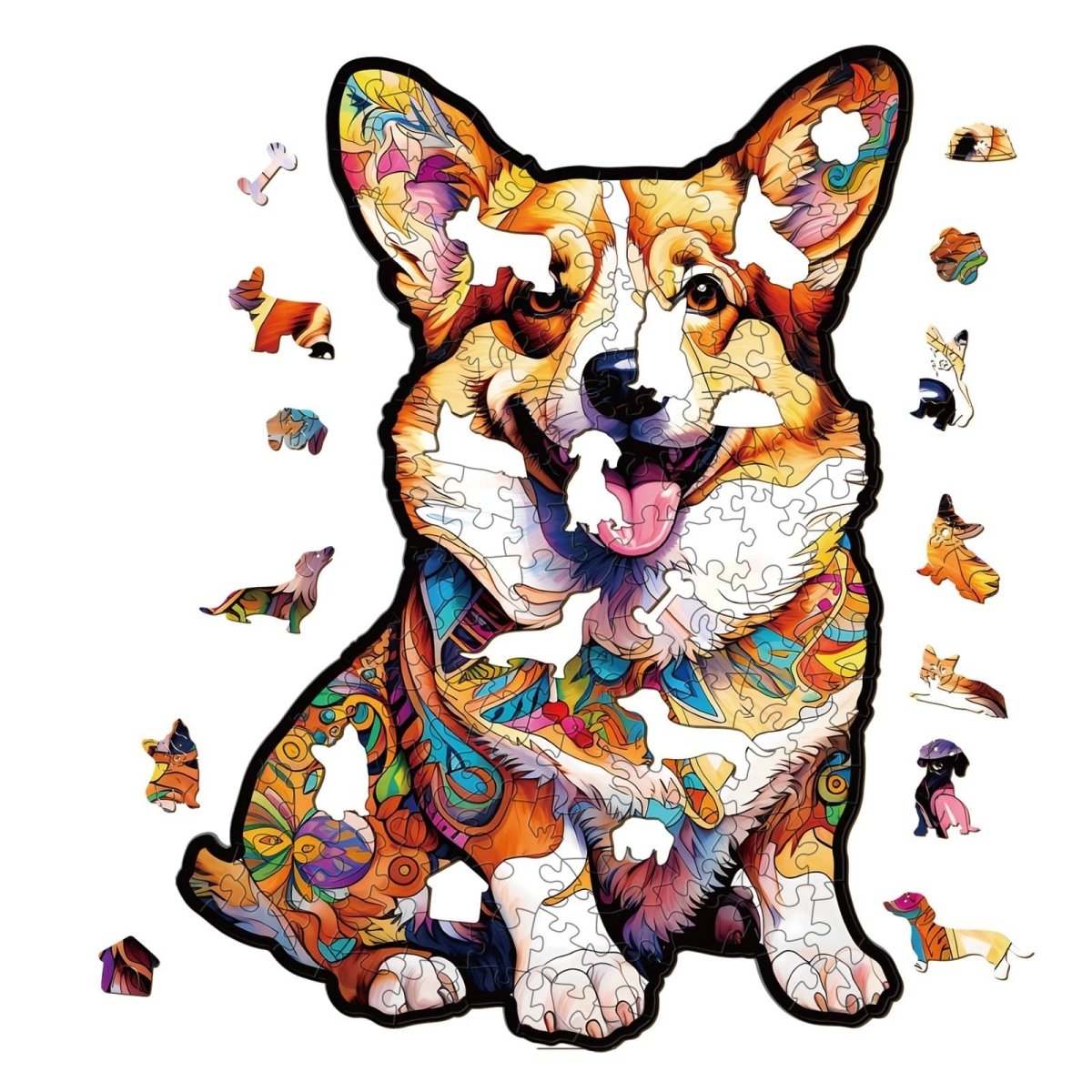 CLEVER CORGI 2 Wooden Jigsaw Puzzle - KAAYEE Puzzle