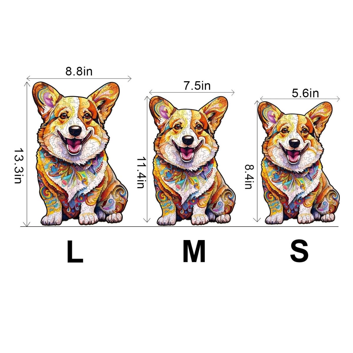 CLEVER CORGI 3 Wooden Jigsaw Puzzle - KAAYEE Puzzle