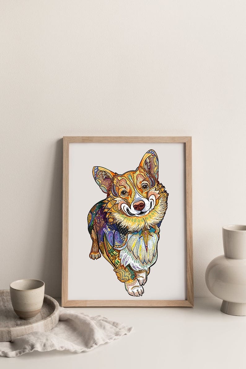 CLEVER CORGI Wooden Jigsaw Puzzle - KAAYEE Puzzle