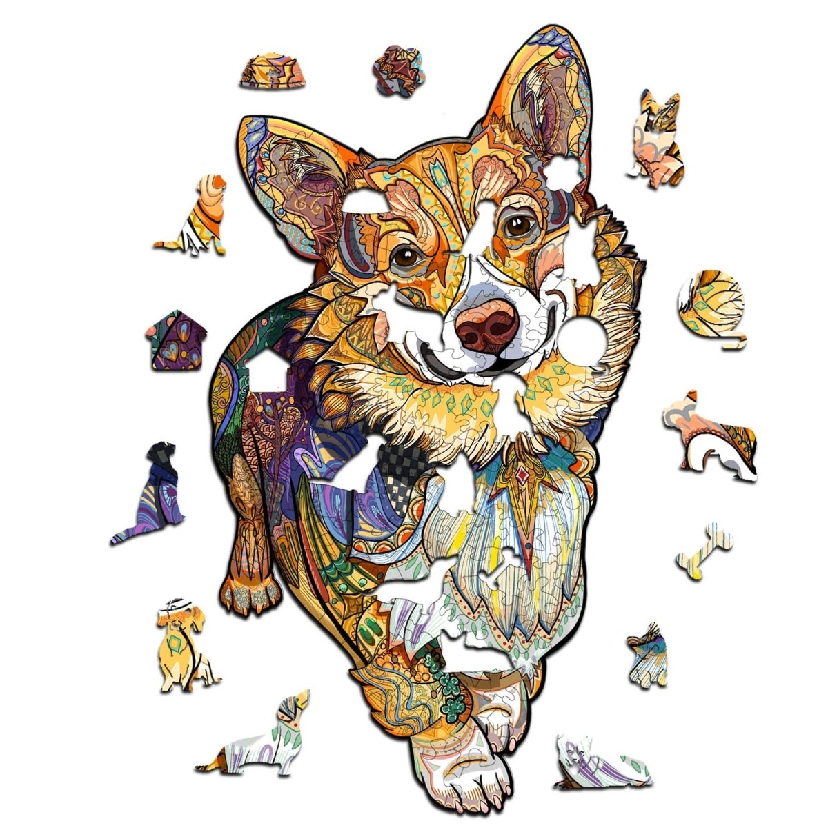 CLEVER CORGI Wooden Jigsaw Puzzle - KAAYEE Puzzle