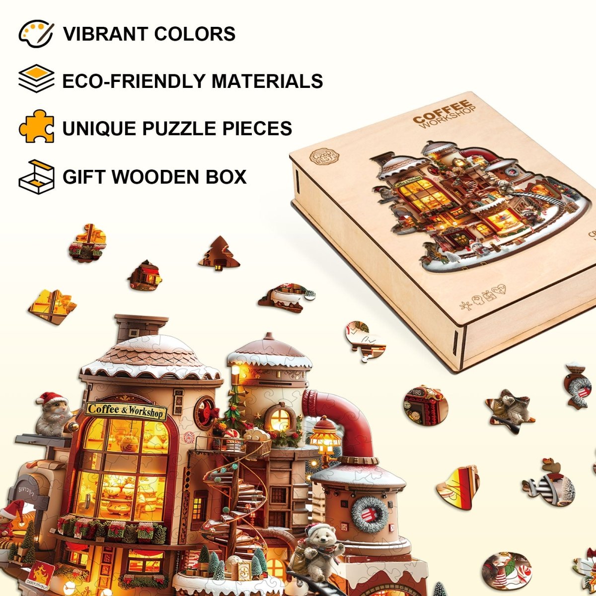 Coffee Workshop Wooden Jigsaw Puzzle - KAAYEE Puzzle