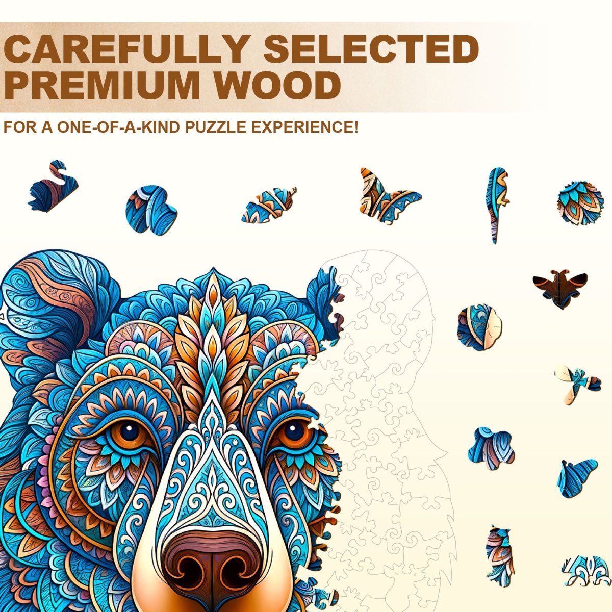 Colorful bear Wooden Jigsaw Puzzle - KAAYEE Puzzle