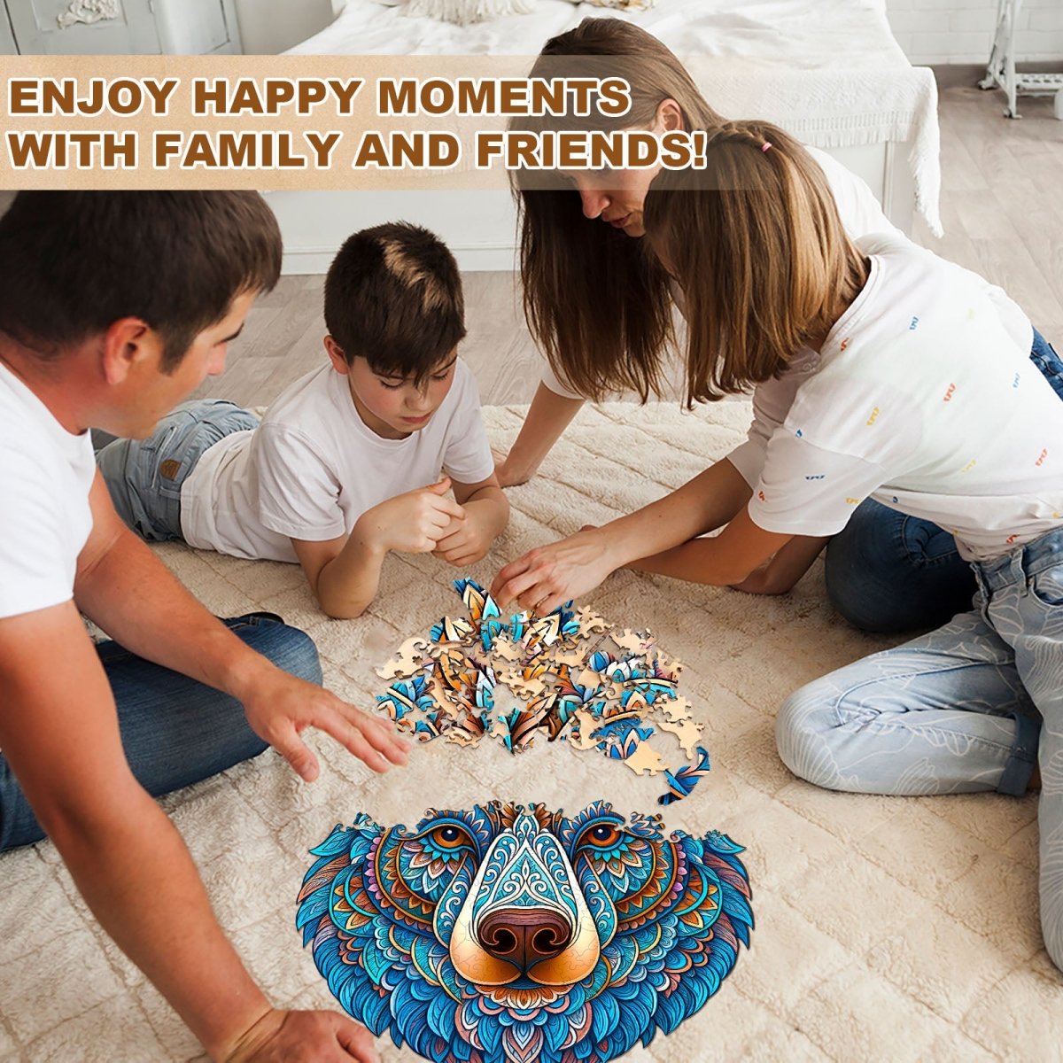 Colorful bear Wooden Jigsaw Puzzle - KAAYEE Puzzle