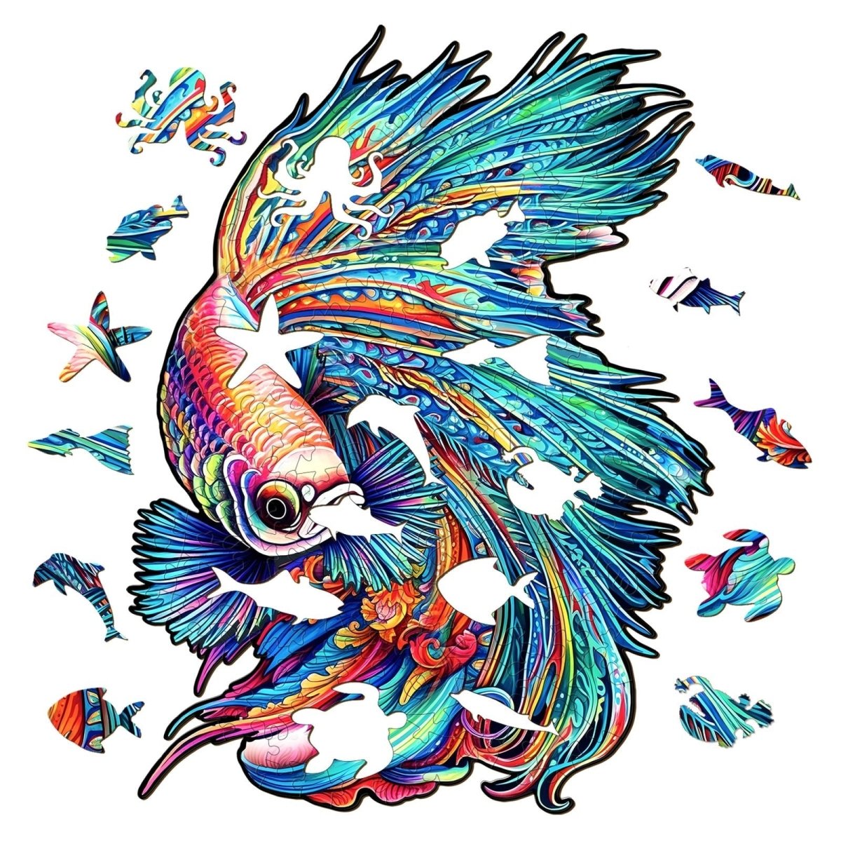 COLORFUL BETTA Wooden Jigsaw Puzzle - KAAYEE Puzzle