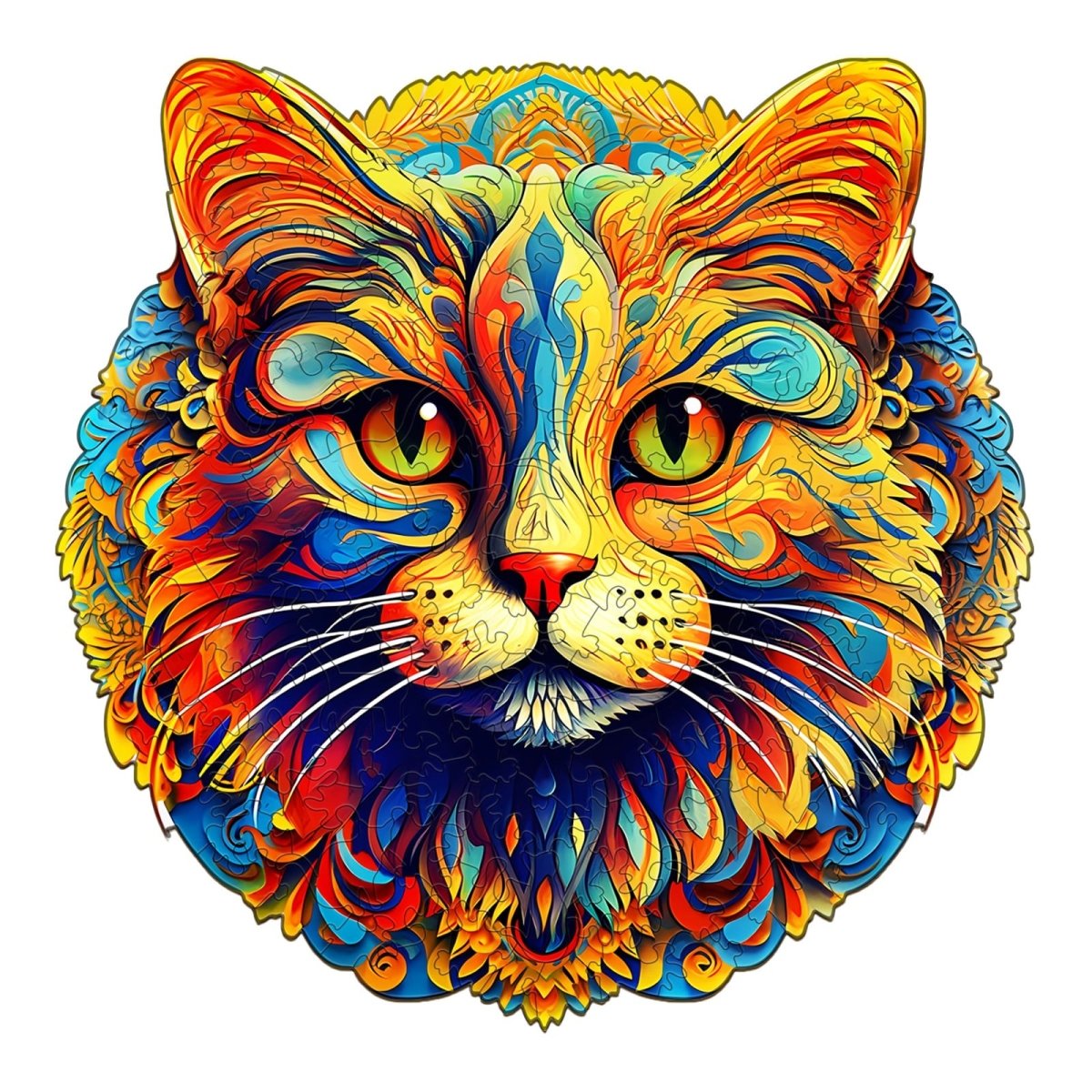 Colorful Cat Wooden Jigsaw Puzzle - KAAYEE Puzzle