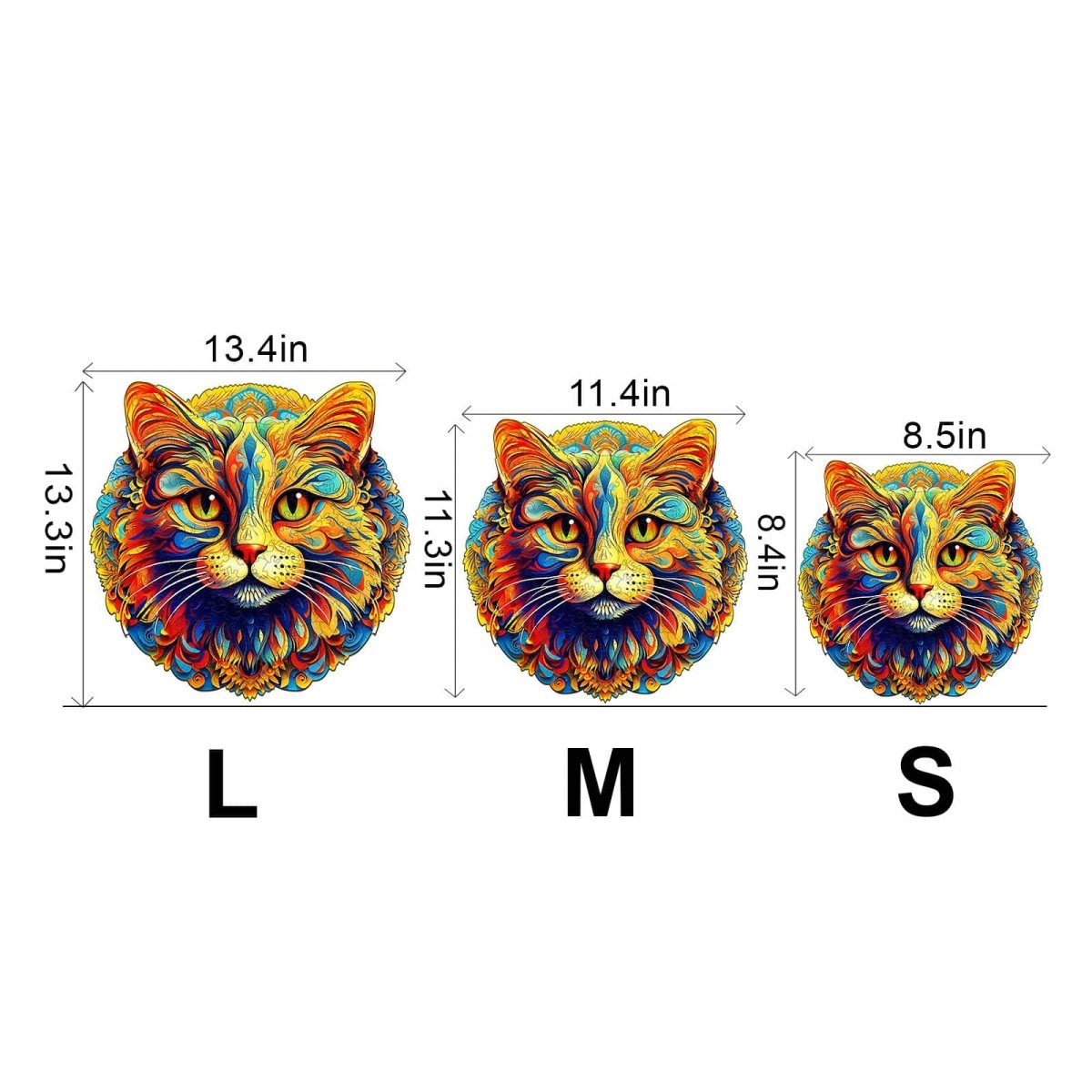 Colorful Cat Wooden Jigsaw Puzzle - KAAYEE Puzzle