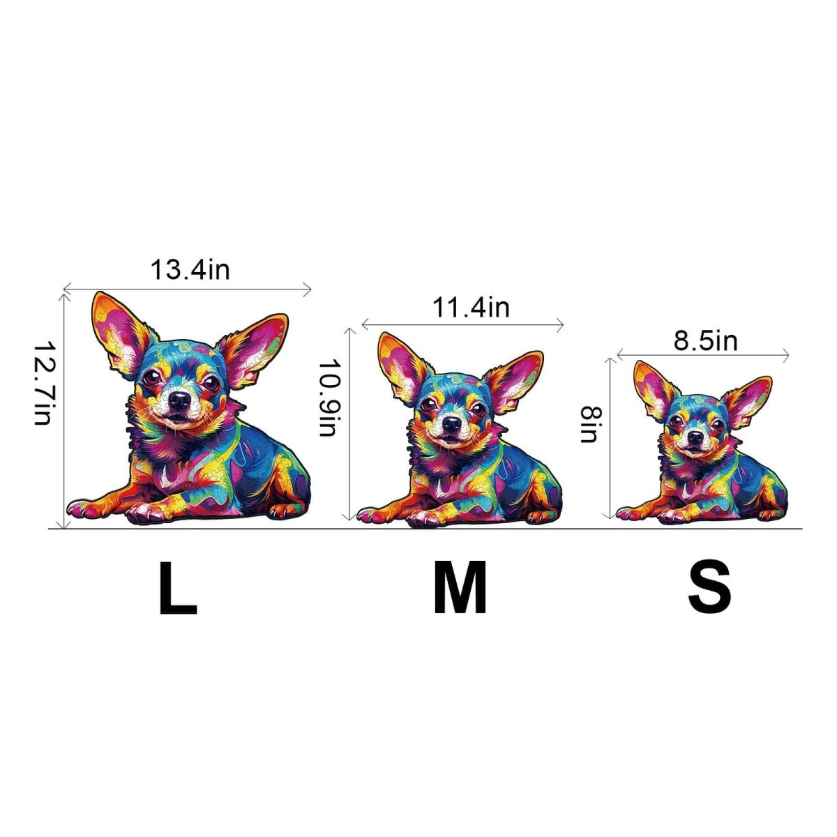 Colorful Chihuahua Wooden Jigsaw Puzzle - KAAYEE Puzzle