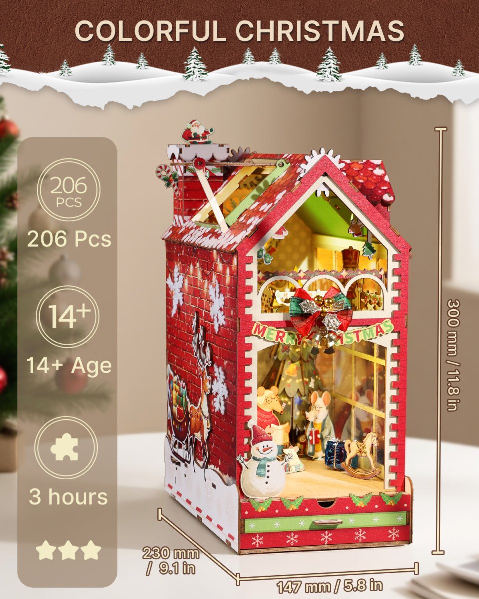 Colorful Christmas Book Nook - KAAYEE Puzzle