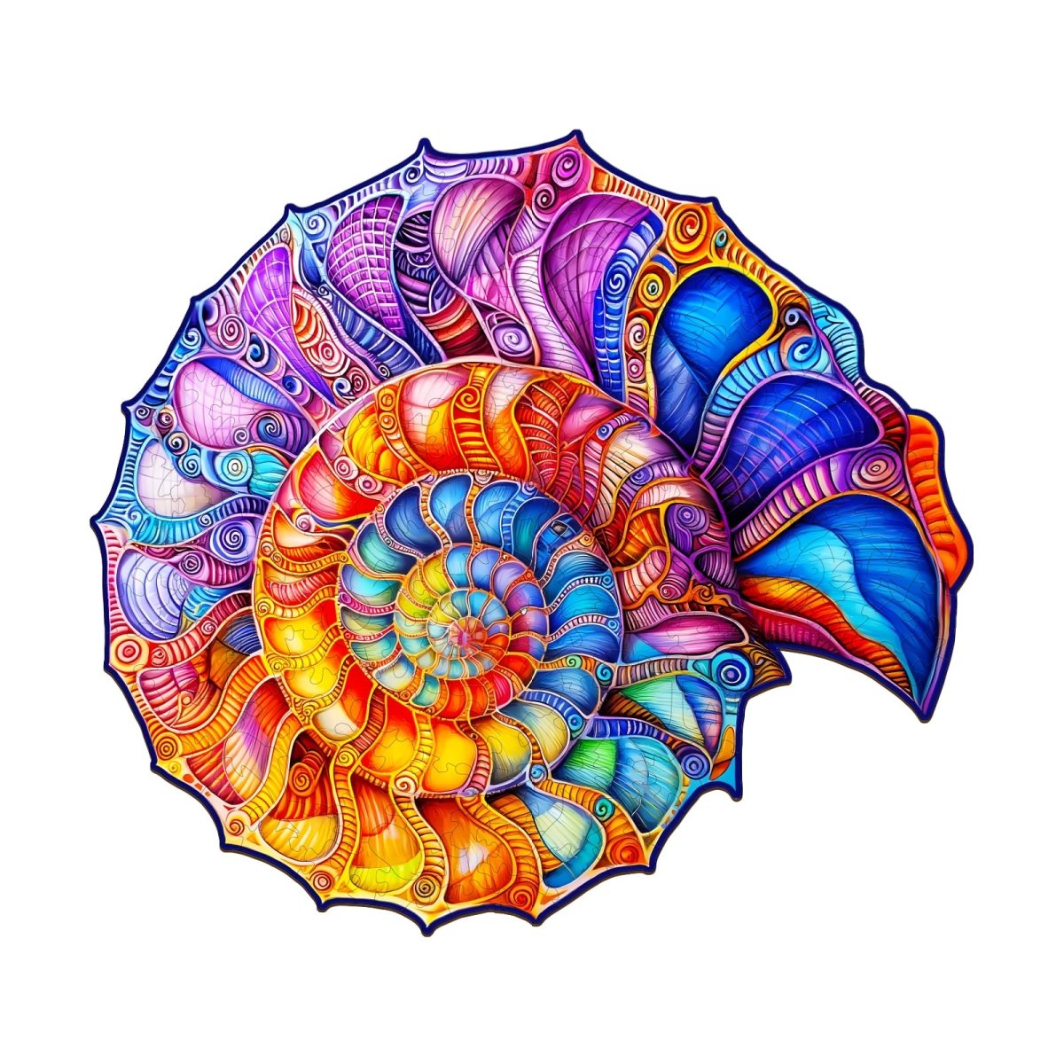Colorful Nautilus Wooden Jigsaw Puzzle - KAAYEE Puzzle