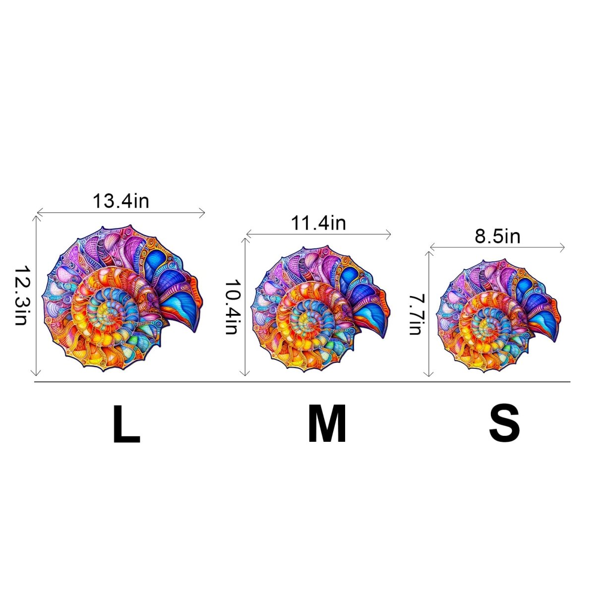 Colorful Nautilus Wooden Jigsaw Puzzle - KAAYEE Puzzle