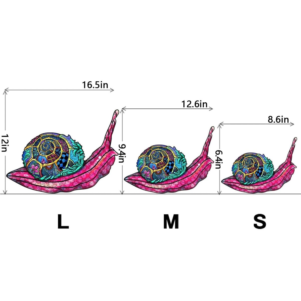 COLORFUL SNAIL Wooden Jigsaw Puzzle - KAAYEE Puzzle