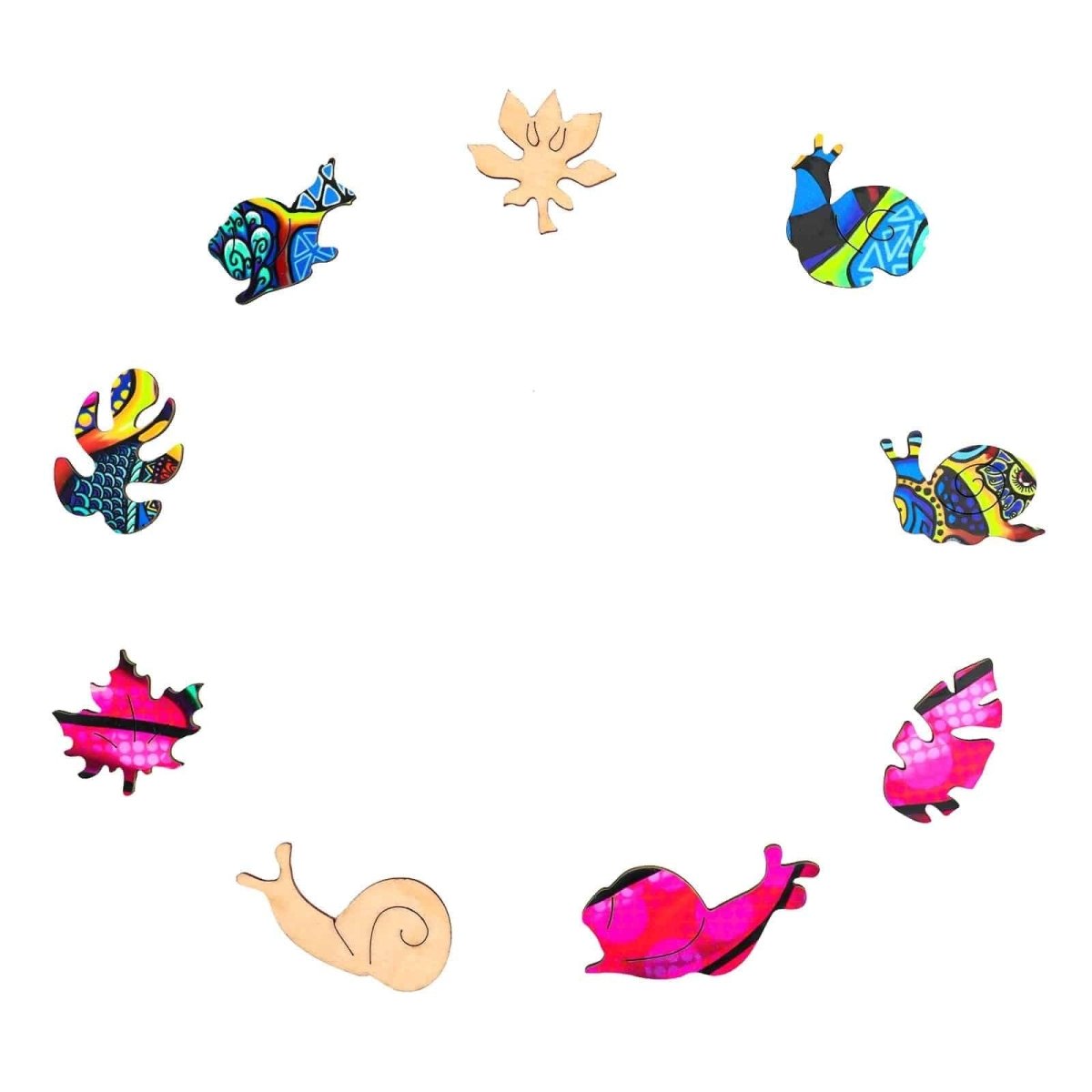 COLORFUL SNAIL Wooden Jigsaw Puzzle - KAAYEE Puzzle