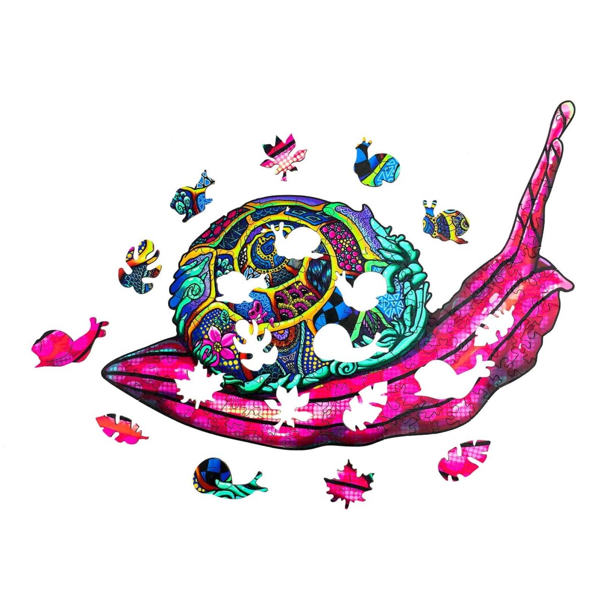 COLORFUL SNAIL Wooden Jigsaw Puzzle - KAAYEE Puzzle