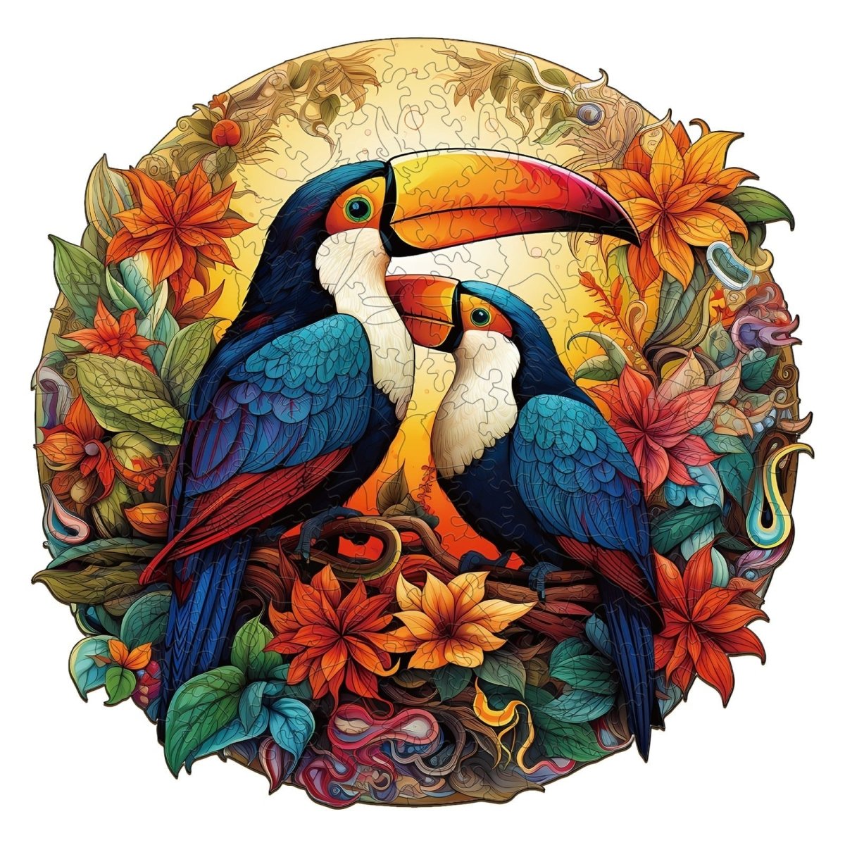Colorful Toucans Wooden Jigsaw Puzzle - KAAYEE Puzzle