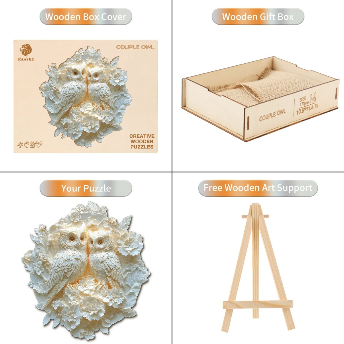 Couple Owl Wooden Jigsaw Puzzle - KAAYEE Puzzle