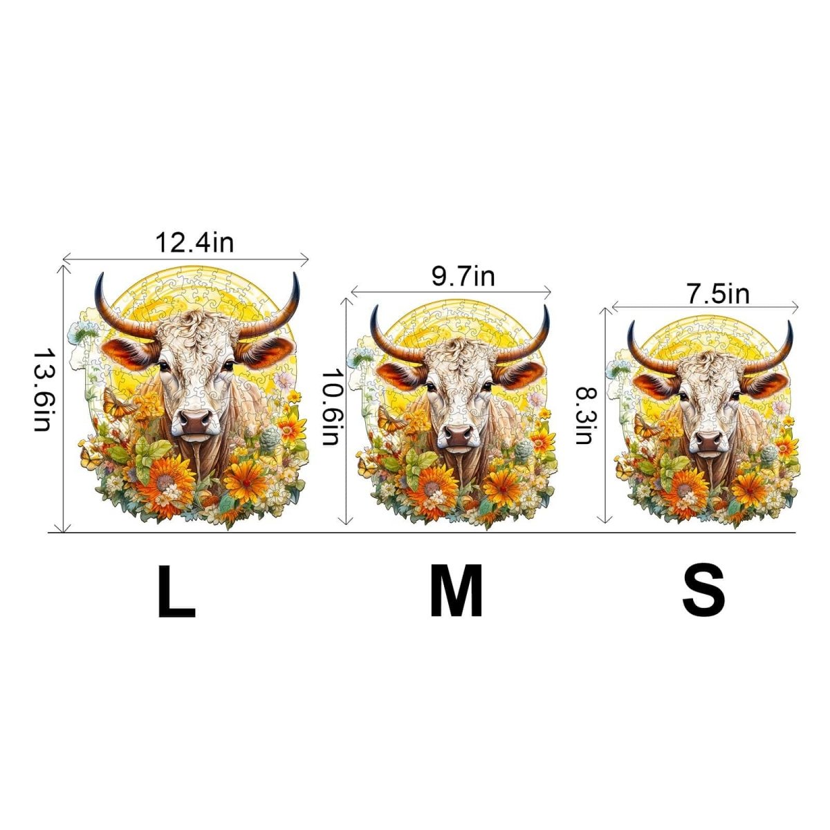 Cow and Flower Wooden Jigsaw Puzzle - KAAYEE Puzzle