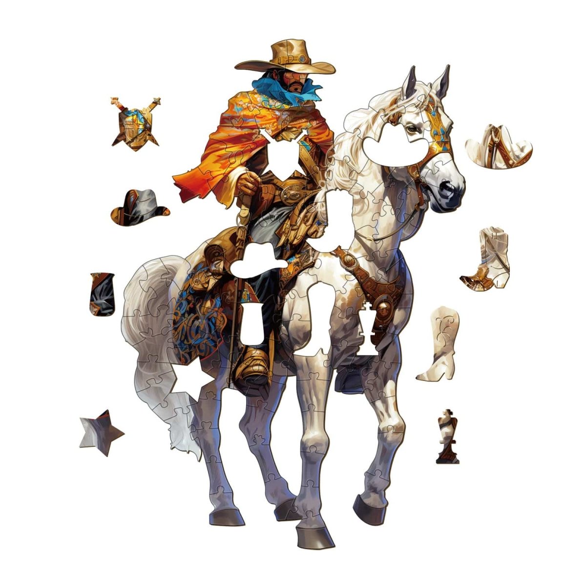Cowboy Wooden Jigsaw Puzzle - KAAYEE Puzzle