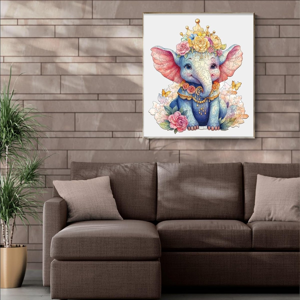 Crowned Elephant Wooden Jigsaw Puzzle - KAAYEE Puzzle