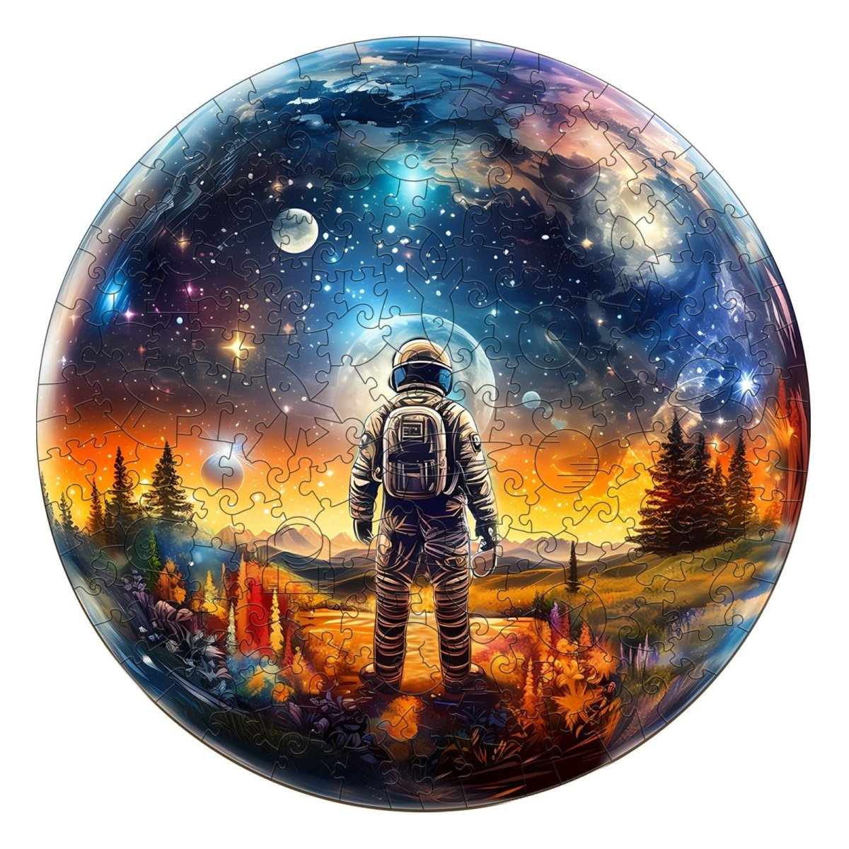 Crystal Ball Astronaut Wooden Jigsaw Puzzle - KAAYEE Puzzle