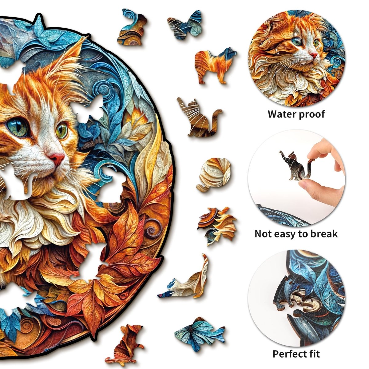 Curious Kitten Wooden Jigsaw Puzzle - KAAYEE Puzzle