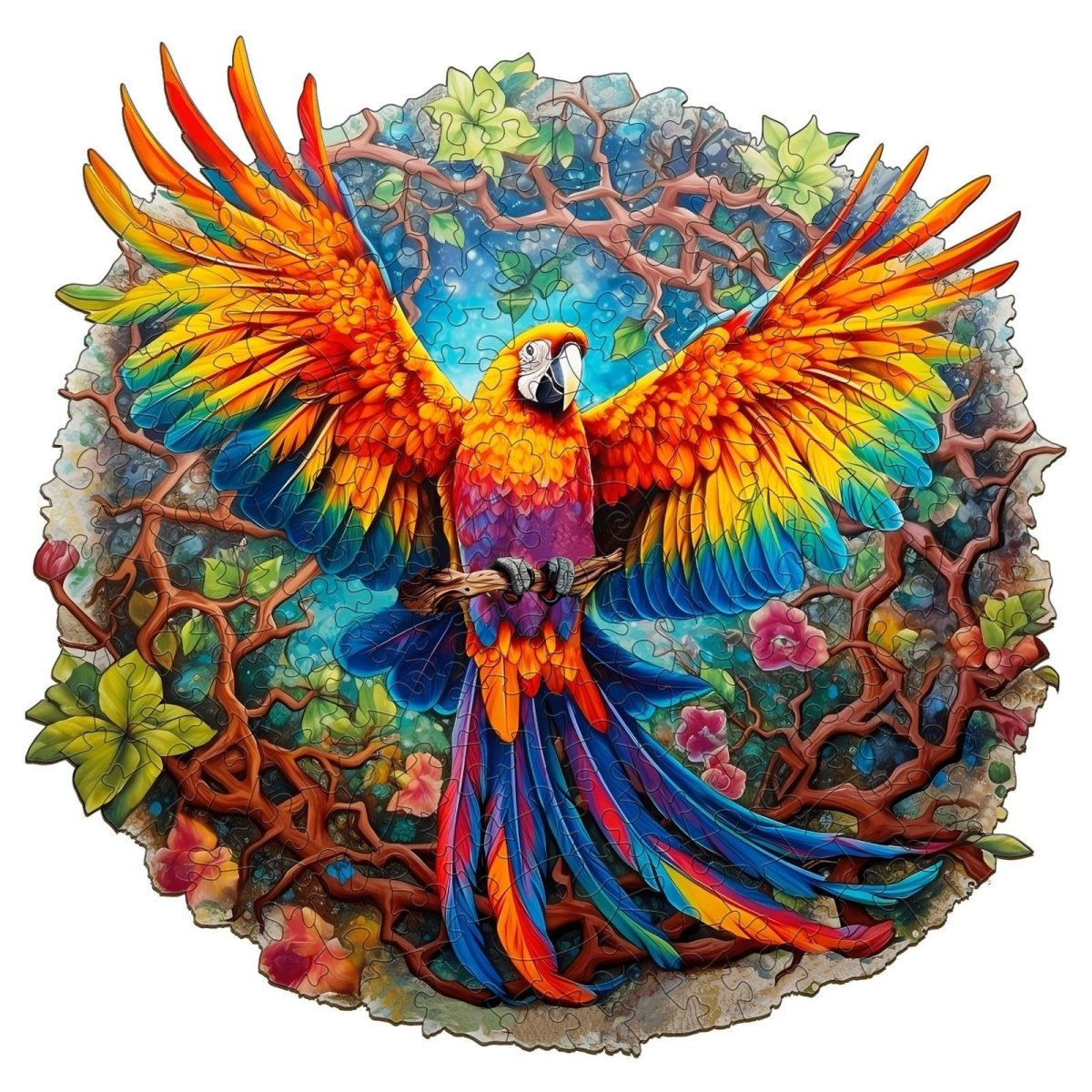 Curious Parrot Wooden Jigsaw Puzzle - KAAYEE Puzzle