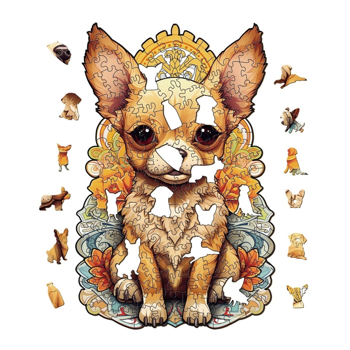 Cute Chihuahua 2 Wooden Jigsaw Puzzle - KAAYEE Puzzle