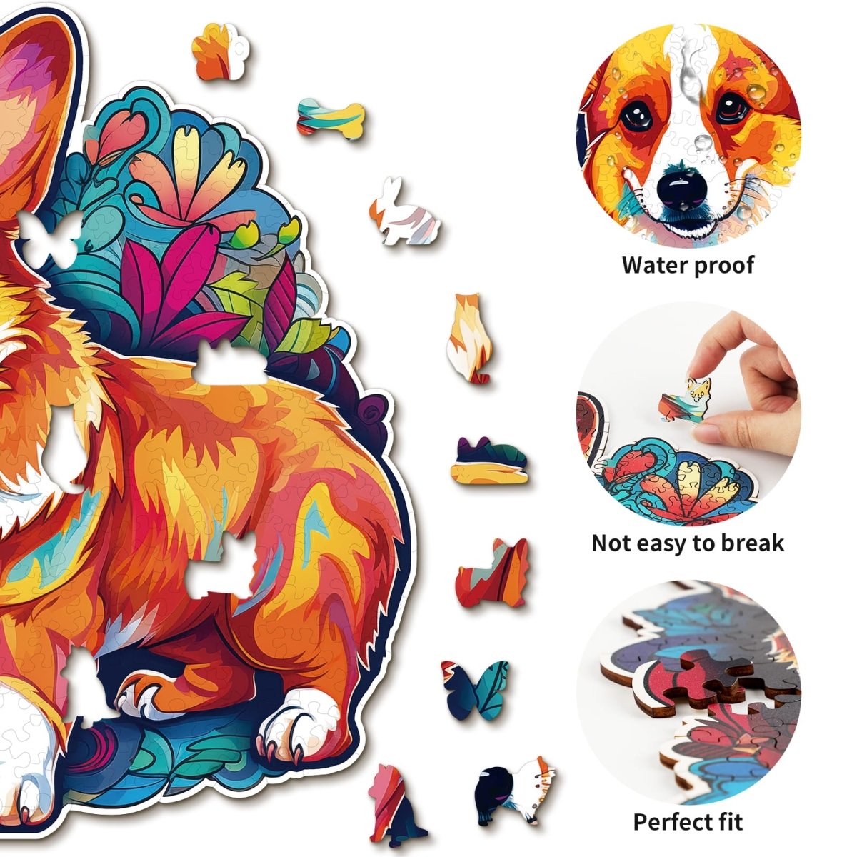 Cute Corgi Wooden Jigsaw Puzzle - KAAYEE Puzzle